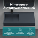 Lavabo Glasvilla, lavabo suspendu, lavabo à poser, en résine minérale moulée, forme rectangulaire, Col11