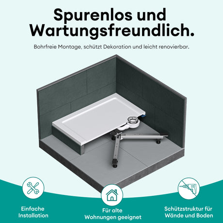 Pieds de receveur de douche, pied de receveur de douche, pied de fixation pour receveurs de douche en forme de X, cadre de receveur de douche avec 5 pieds réglables 