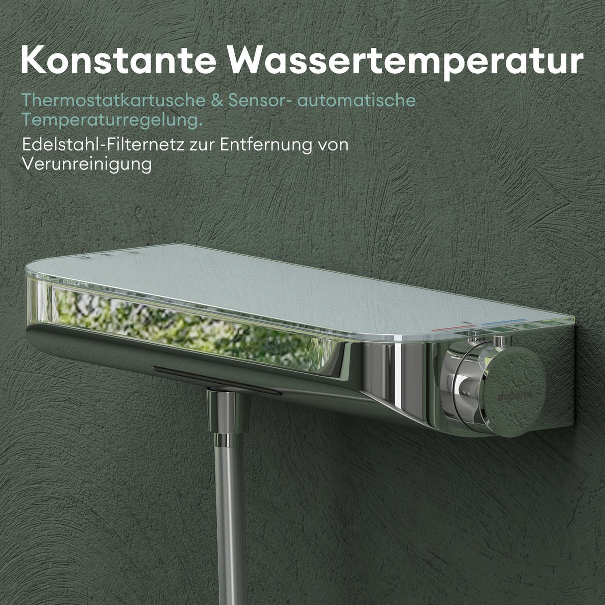 glasvilla Thermostat Badewannenarmatur mit Handbrause Wannenarmatur Wannenthermostat 4 Strahlarten Wandarmatur für Badewanne aus Messing inkl. Brauseschlauch Duschsystem8