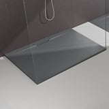 glasvilla Piatto Doccia in Pietra Artificiale Piatto Doccia per Box Doccia Forma: Rettangolare, Grigio Cemento Lyra