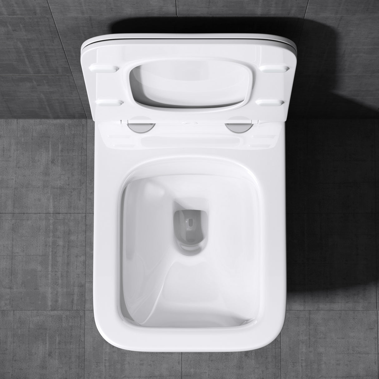 Glasvilla Design – Inodoro suspendido sin reborde en cerámica blanca con asiento Soft-Close