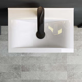 Vasque à poser Glasvilla, dimensions L x P x H : 45 x 30,5 x 10,5 cm, blanche, en céramique, carrée, avec revêtement nano/effet lotus Brussels118c