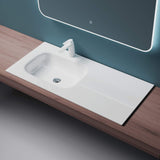 Lavabo Glasvilla, lavabo encastré, lavabo en fonte minérale, meuble-lavabo, grand espace de rangement, rectangulaire Col04