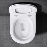 glasvilla Inodoro Suspendido Toilette Sin Reborde Blanco de Cerámica Montaje en Pared con Cierre Suave