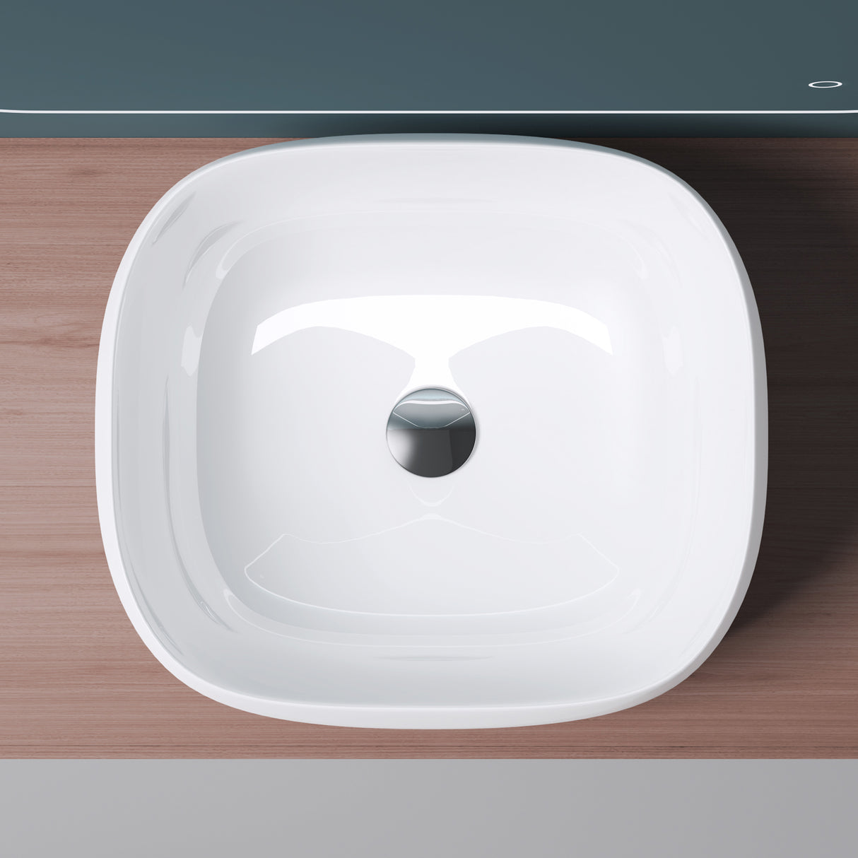 Vasque à poser Glasvilla, en céramique blanche, avec nano-revêtement