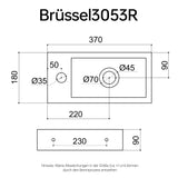 Lavabo Suspendido Glasvilla Brüssel3053 Cerámica Nano Compacta para Invitados (36 cm)