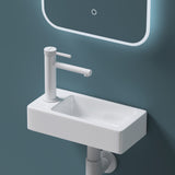 Lavabo Glasvilla pour WC invités, lavabo suspendu en céramique blanche avec nano-revêtement, Bruxelles 3053