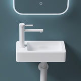 Lavabo Glasvilla pour WC invités, lavabo suspendu en céramique blanche avec nano-revêtement, Bruxelles 3053