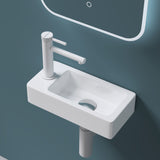 Lavabo Glasvilla pour WC invités, lavabo suspendu en céramique blanche avec nano-revêtement, Bruxelles 3053