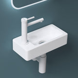 Lavabo Glasvilla pour WC invités, lavabo suspendu en céramique blanche avec nano-revêtement, Bruxelles 3053