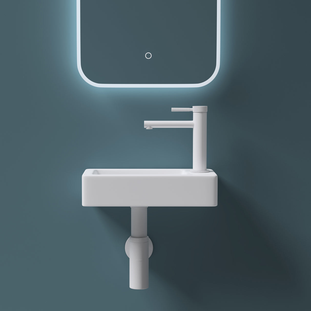 Lavabo Glasvilla pour WC invités, lavabo suspendu en céramique blanche avec nano-revêtement, Bruxelles 3053