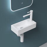 Lavabo Glasvilla pour WC invités, lavabo suspendu en céramique blanche avec nano-revêtement, Bruxelles 3053