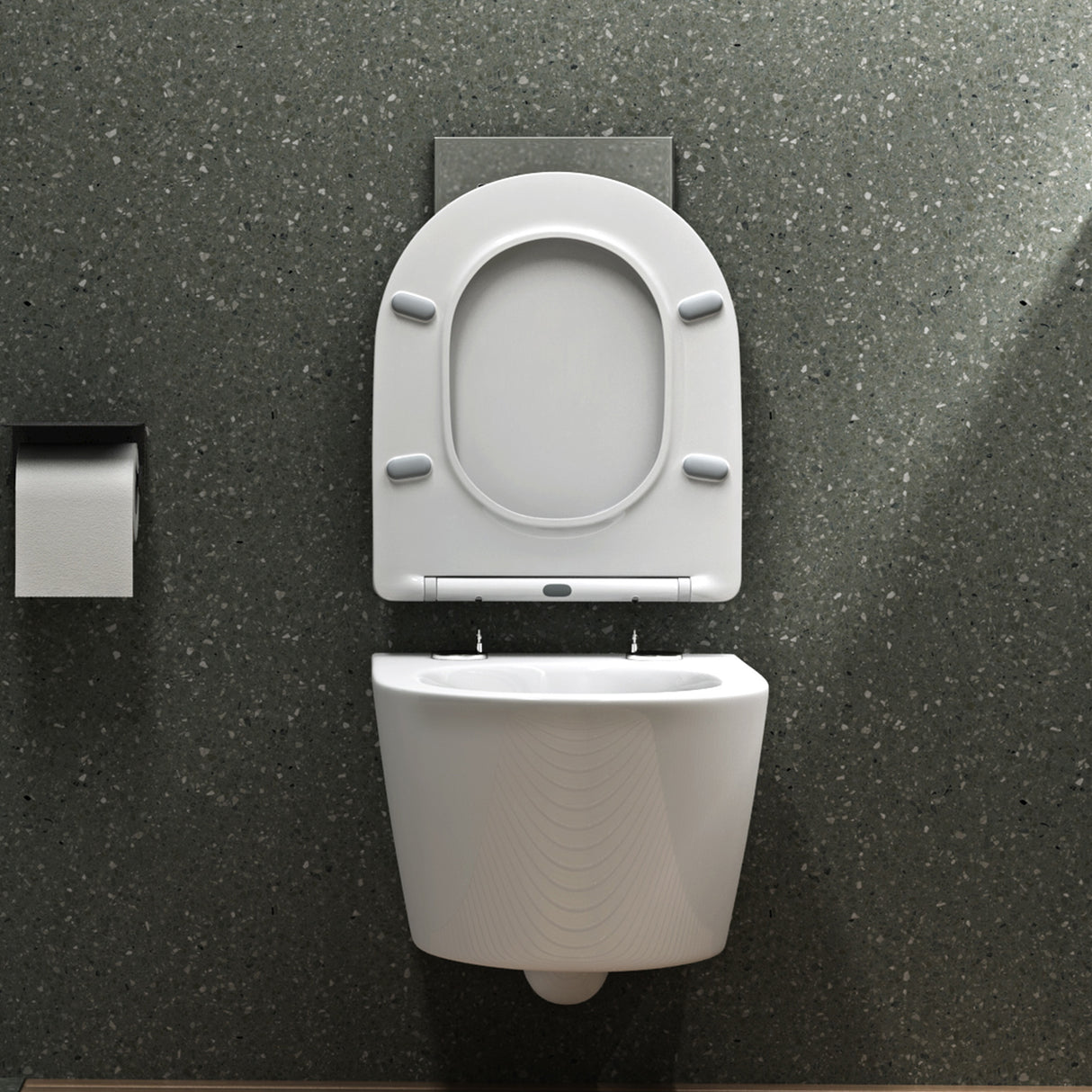 glasvilla Inodoro Suspendido Toilette Sin Reborde Blanco de Cerámica Montaje en Pared con Cierre Suave