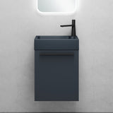 glasvilla Ensemble de Meubles de Salle de Bain avec Meuble Sous-Vasque Lavabo Anthracite Mat et Miroir de Salle de Bain LED 46x26x63 cm Pisa