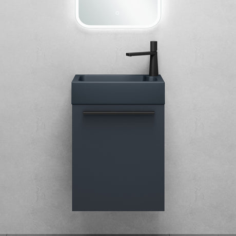 glasvilla Ensemble de Meubles de Salle de Bain avec Meuble Sous-Vasque Lavabo Anthracite Mat et Miroir de Salle de Bain LED 46x26x63 cm Pisa