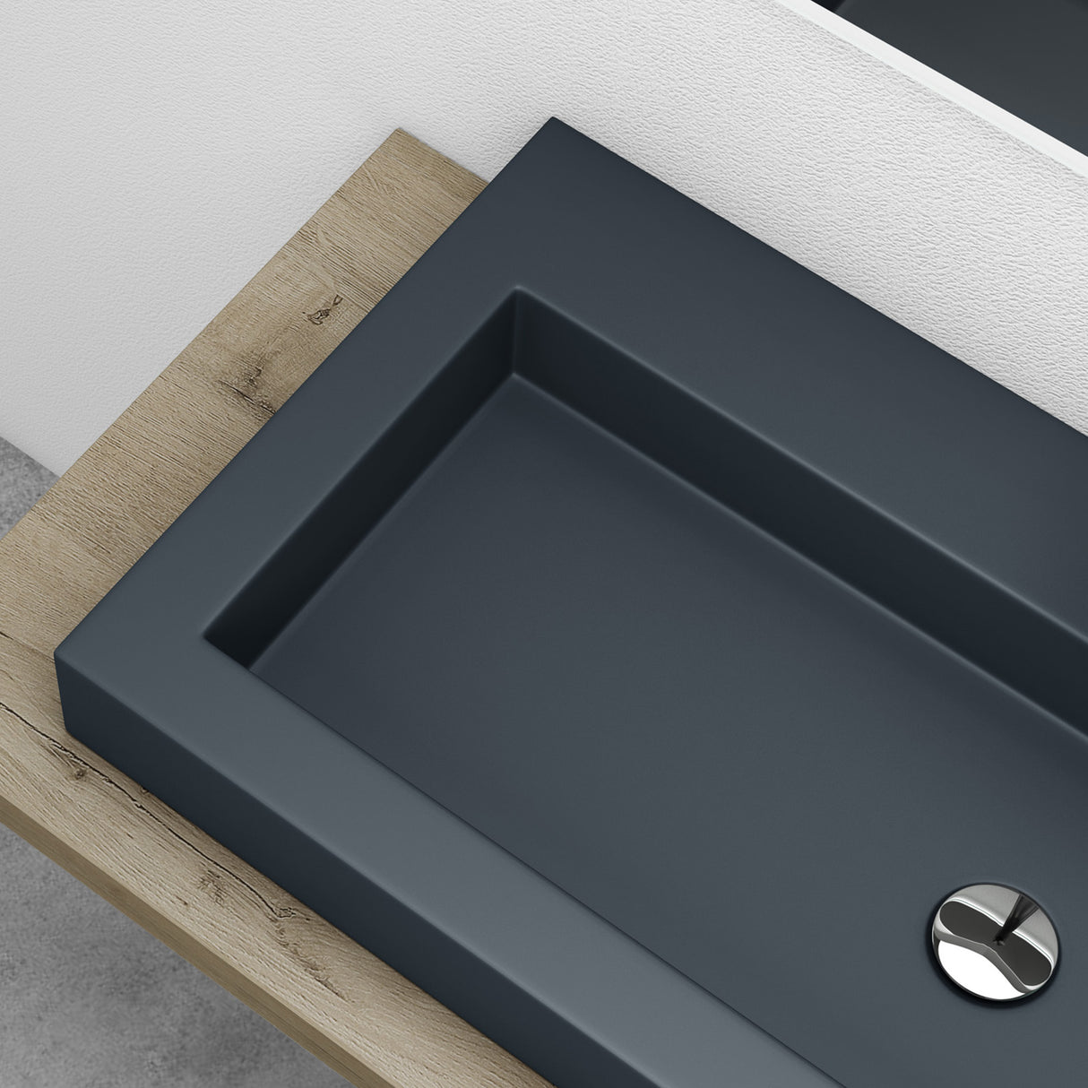 Lavabo Glasvilla Col18, lavabo suspendu, lavabo à poser, en fonte minérale, 1 trou de robinetterie, rectangulaire