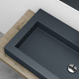 Lavabo Glasvilla Col18, lavabo suspendu, lavabo à poser, en fonte minérale, 1 trou de robinetterie, rectangulaire