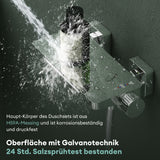 glasvilla Badewannenarmatur mit Handbrause Wasserfall Wannenarmatur Strahlarten Handbrause aus Messing inkl. Brausestange und Brauseschlauch