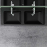 Lavabo Glasvilla, lavabo encastré, vasque rectangulaire en matériau minéral moulé avec trop-plein, Col8