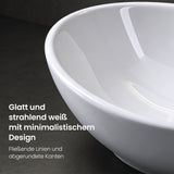 glasvilla Lavabo da Appoggio in Ceramica Lavandino Bagno da Appoggio Nano Rivestimenti Inclusi Brüssel205