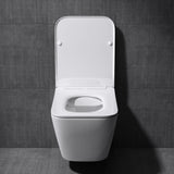 Glasvilla Design – Inodoro suspendido sin reborde en cerámica blanca con asiento Soft-Close