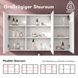 Glasvilla Armario Espejo de Baño con Puertas Sin Marco y Estantes Ajustables – Spiegelschrank 02