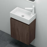 glasvilla Mobile Bagno Sospeso con Lavabo Bianco Mobiletto da Bagno 46x26x63cm Pisa02