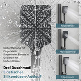 glasvilla Duschsystem mit Regendusche Duschkopf 3 Strahlarten höhenverstellbar Duschbrause mit Unterauslauf aus Aluminium Duschsystem10