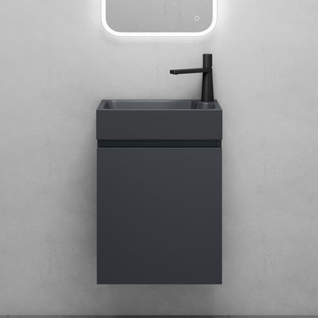 glasvilla Ensemble de Meubles de Salle de Bain avec Lavabo en Anthracite Mat et Meuble Bas pour Lavabo 46x26x63 cm Pisa02