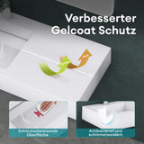 Lavabo Glasvilla, lavabo suspendu, lavabo à poser, en résine minérale moulée, forme rectangulaire, Col11