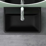 Lavabo Glasvilla, lavabo encastré, vasque rectangulaire en matériau minéral moulé avec trop-plein, Col8