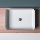 glasvilla Lavabo Lavabo de Encimera Mineral de Resina Rectangular Cuenco de Lavabo Mueble de Lavabo Col812