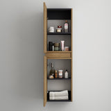 glasvilla Armoire Latérale de Salle de Bain avec 2 Portes et 4 Compartiments Étagère de Salle de Bain Armoire Polyvalente Armoire de Salle de Bain LTH 35x20x120 cm Verona