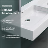 glasvilla Doppelwaschbecken Aufsatzwaschbecken Hängewaschbecken Waschbecken mineralguss Waschplatz Waschtisch Col830