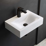 Vasque à poser Glasvilla, dimensions L x P x H : 45 x 30,5 x 10,5 cm, blanche, en céramique, carrée, avec revêtement nano/effet lotus Brussels118c