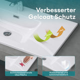 lavabo Glasvilla, lavabo encastré, meuble vasque, lavabo encastré en fonte minérale Col02