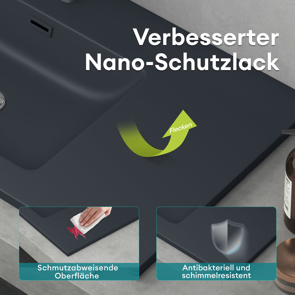 lavabo Glasvilla, lavabo encastré, meuble vasque, lavabo encastré en fonte minérale Col02