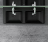 Lavabo Glasvilla, lavabo encastré, vasque rectangulaire en matériau minéral moulé avec trop-plein, Col8