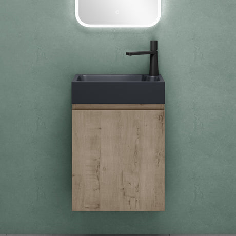 glasvilla Ensemble de Meubles de Salle de Bain avec Lavabo en Anthracite Mat et Meuble Bas pour Lavabo 46x26x63 cm Pisa02