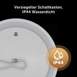 glasvilla Miroir Mural de Salle de Bain Miroir Lumineux Rond à LED Miroir de Salle de Bain à LED avec Interrupteur Tactile Couche Antibuée LED-Spiegel 05