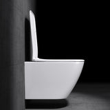 Glasvilla Design – Inodoro suspendido sin reborde en cerámica blanca con asiento Soft-Close