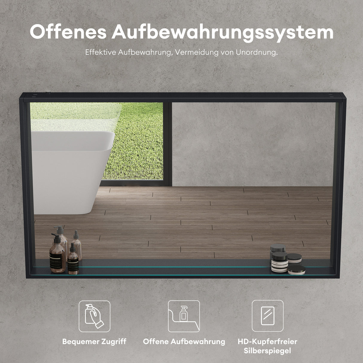 glasvilla Armadietto a Specchio con Luce Specchio con Pensile per Bagno con Luce LED Mobiletto da Bagno con Ante a Specchio Spiegelschrank-01