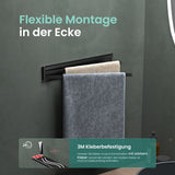 Porte-serviettes Glasvolla sans perçage, pivotant à 180° avec 3 bras, barre porte-serviettes auto-adhésive ou magnétique, porte-serviettes pour salle de bain et cuisine Folda-02