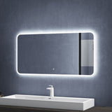 glasvilla Miroir Mural de Salle de Bain Miroir de Salle de Bain LED avec Interrupteur Tactile Antibuée Couche Antibuée