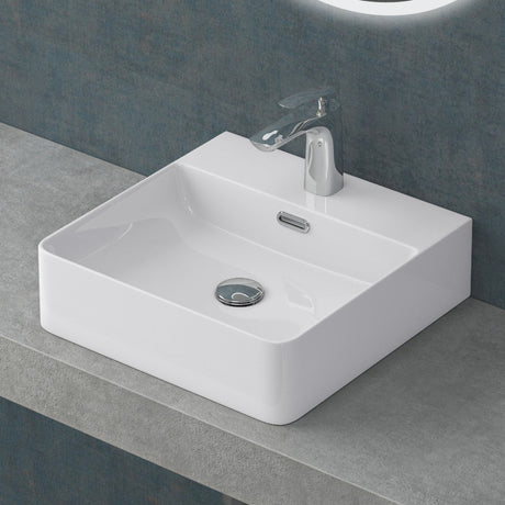 glasvilla Lavabo Lavabo de Encimera Meissen201 Mueble de Baño de Cerámica con Recubrimiento Nano
