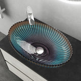 glasvilla Waschbecken Glas Aufsatzwaschbecken Glaswaschbecken Handwaschbecken Waschschale Oval Minerva08
