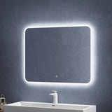 glasvilla Miroir Mural de Salle de Bain Miroir de Salle de Bain LED avec Interrupteur Tactile Antibuée Couche Antibuée