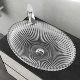 glasvilla Waschbecken Glas Aufsatzwaschbecken Glaswaschbecken Handwaschbecken Waschschale Oval Minerva08