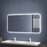 glasvilla Miroir Mural de Salle de Bain Miroir de Salle de Bain LED avec Interrupteur Tactile Antibuée Couche Antibuée