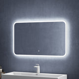 glasvilla Miroir Mural de Salle de Bain Miroir de Salle de Bain LED avec Interrupteur Tactile Antibuée Couche Antibuée